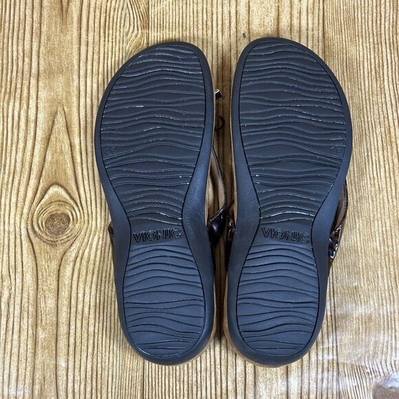 VIONIC Bella II Tortoise Shell Print Strap Comfort Flip Flop Sandals Women’s 9 - Picture 11 of 15